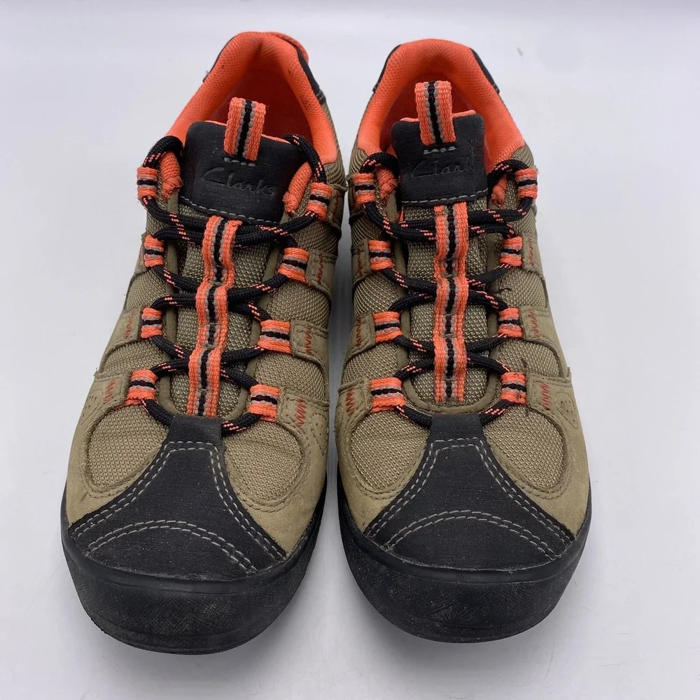 Clarks Shoes Womans 6.5 M Outdoor Ortholite Walking Leather Beige Orange Hiking